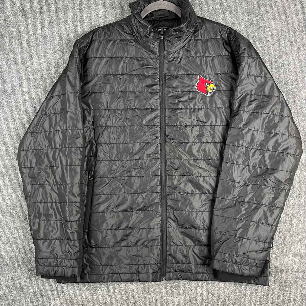 Landway Jacket Mens XL Black Louisville Cardinals Puffer Quilted Full Zip Coat